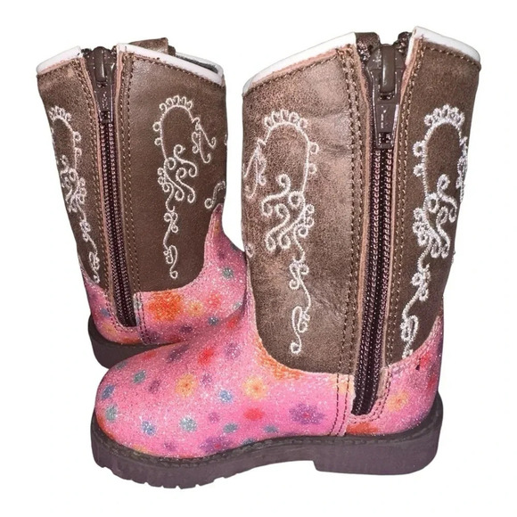 Other - NWOT Smoky Mountain Toddler Autry Pink & Brown Boots Size 3